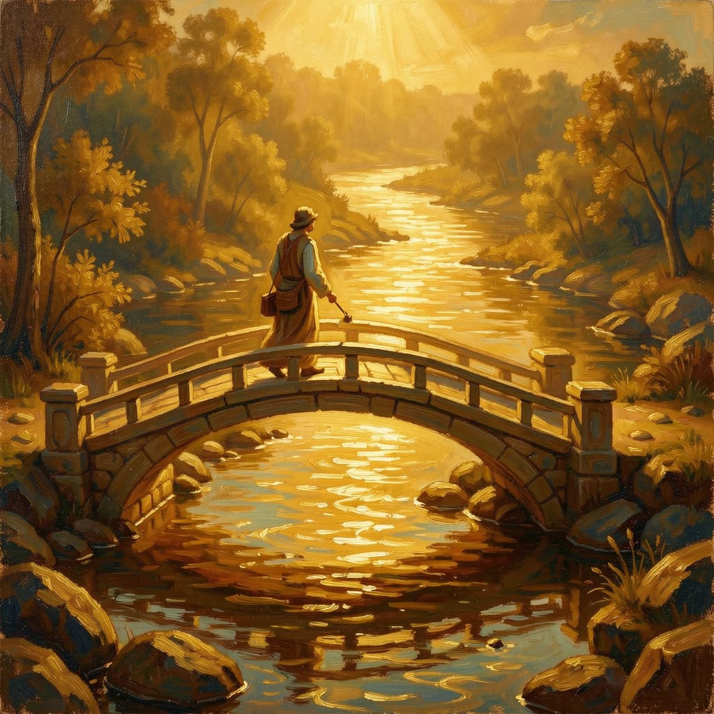 Sacred Oil Painting — Classical biblical illustration with luminous golden light